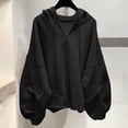 thumbnail image 2 of Xudanell Sweatshirt for Women Sports Inspired Hoodie Womens for Winter Baggy Sleeve Black Hoodie Black M, 2 of 4