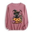 thumbnail image 2 of Busydd Womens Halloween Shirts Fashion Print Long Sleeve Tops for Women Casual Round Neck Womens Fall Tops Comfy Versatile Graphic Tees 2XL, 2 of 7