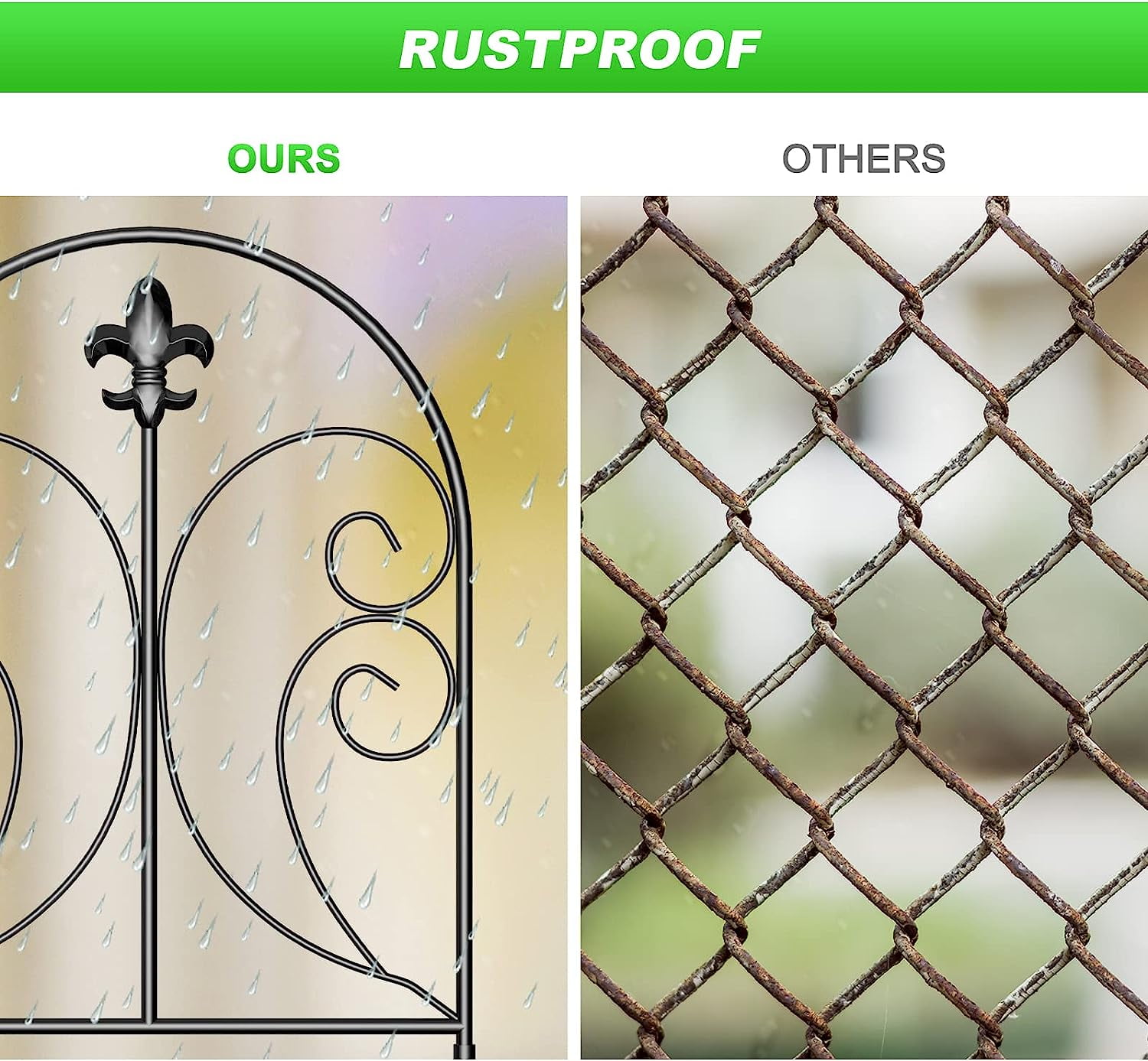 Decorative Garden Fence, 10-Pack Rustproof Metal No-Dig Fence Animal Barrier for Dogs, Arched Flower Bed Edging Ornamental Wire Border Panel Fencing for Yard, Patio, and Outdoor Decor（Butterfly）