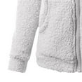 thumbnail image 4 of Plush Hooded Tops For Women Winter Fleece Zip Up Jacket Coat Warm Solid Plus Size Long Sleeve Outwear With Pockets, 4 of 7