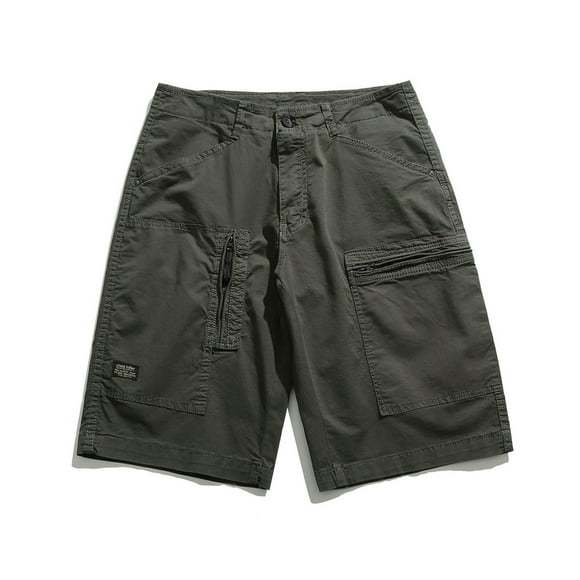 ylioge Cargo Shorts for Men with Pockets Straight Leg Flat-Front Solid Color Comfort Casual Slim Relaxed Work Bermuda Short Clearance