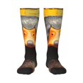 thumbnail image 1 of JUNZAN Colorful Painted Duck Pattern Fun Novelty Knee Warmer High Socks, 1 of 6