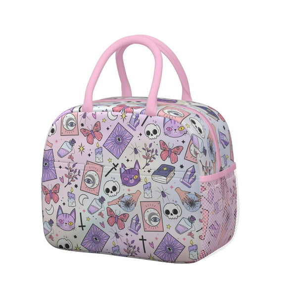 Lunch Bag Lunch Box for Women Reusable Insulated Lunch Bags,Water-Resistant Gothic Cooler Lunch Tote Bag, Large Capacity for Work Travel Picnic