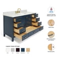 thumbnail image 3 of Ariel Cambridge 61 In. Single Oval Sink Vanity With Carrara White Marble 0.75 In Countertop In Midnight Blue, 3 of 10