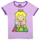 thumbnail image 3 of Nintendo Super Mario T-Shirts for Girls 2-Pack, Super Mario Princess Peach Girls Tees 2-Pack Bundle (Sizes 4-16), 3 of 4
