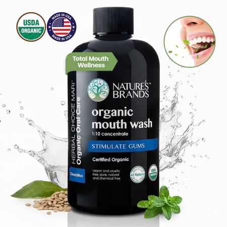 Herbal Choice Mari Organic Mouth Wash, 1:10 Concentrate; 8floz BPA-Free Plastic