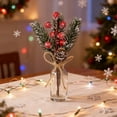 thumbnail image 3 of 10 Pcs Christmas Berries Red Stems Evergreen Pine Branches, Snow Flocked Holly Berry Pine Cone Floral Sprays Decoration,Winter Holiday Floral Picks, 3 of 8