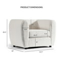 thumbnail image 6 of Furniture of America Nallia Tuxedo Style Upholstered Boucle Fabric White Accent Chair, 6 of 12