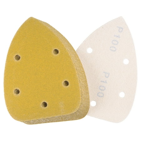 

Uxcell 5 Holes Triangle Detail Sandpaper Pad Hook and Loop 140mm Golden 100 Grits 12 Pack