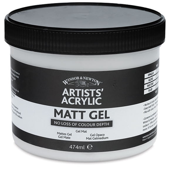 Winsor & Newton Artists' Acrylic Matt Gel Medium - Matte, 474 ml jar