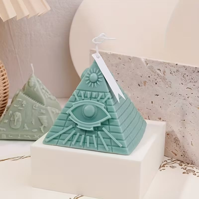 1 piece Egyptian candle mold Egyptian Pyramid with Eye of Power Scented Candle Silicone Mold - Unique irregular shape, suitable for handicrafts and home decoration ornaments silicone mold