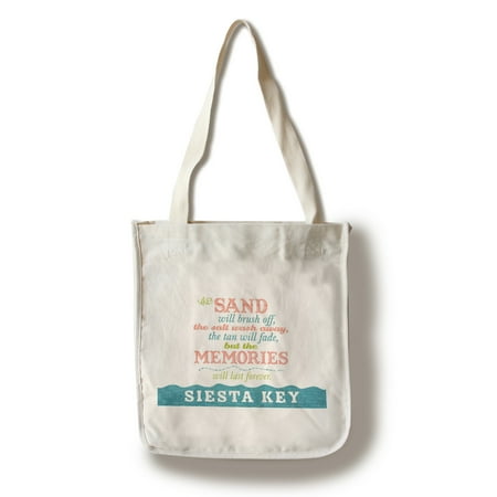 Siesta Key, Florida - Beach Memories Last Forever - Lantern Press Artwork (100% Cotton Tote Bag - (Siesta Key Best Beach)