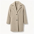 thumbnail image 3 of Horkkom Long Winter Coats for Women Fleece Warm Button Jacket Soft Fuzzy Lapel Coat XXL, 3 of 4