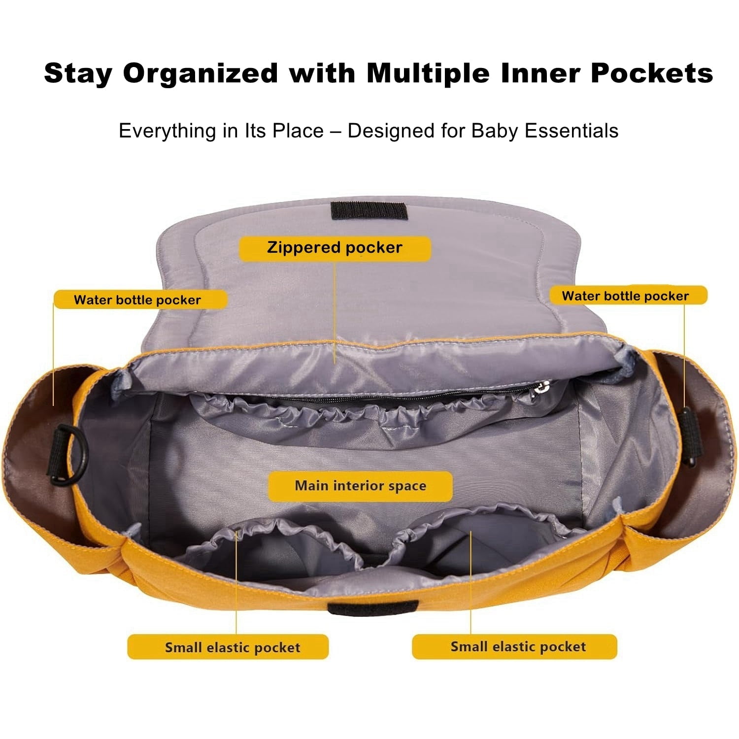 Sunveno Cat Stroller Organizer Diaper Bag, Large Capacity, Travel Bag