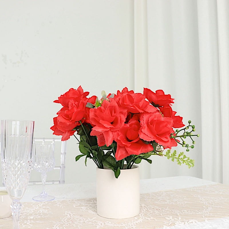 BalsaCircle 84 Silk Open Roses Wedding Flowers Bouquets Red