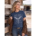 thumbnail image 4 of KimSoong Woman Vintage Rock Band T-Shirt Retro Bird Shirt Eagle Graphic Tees Retro Music Shirt Casual Short Sleeve Tops, Blue, 4 of 10