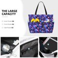thumbnail image 3 of Balery Skull daisy purple Beach Travel Bag - Water-Resistant, Large Capacity Lightweight Tote with 7 Pockets for Women and Men - Perfect for Beach, Pool, Gym, and Travel, 3 of 7