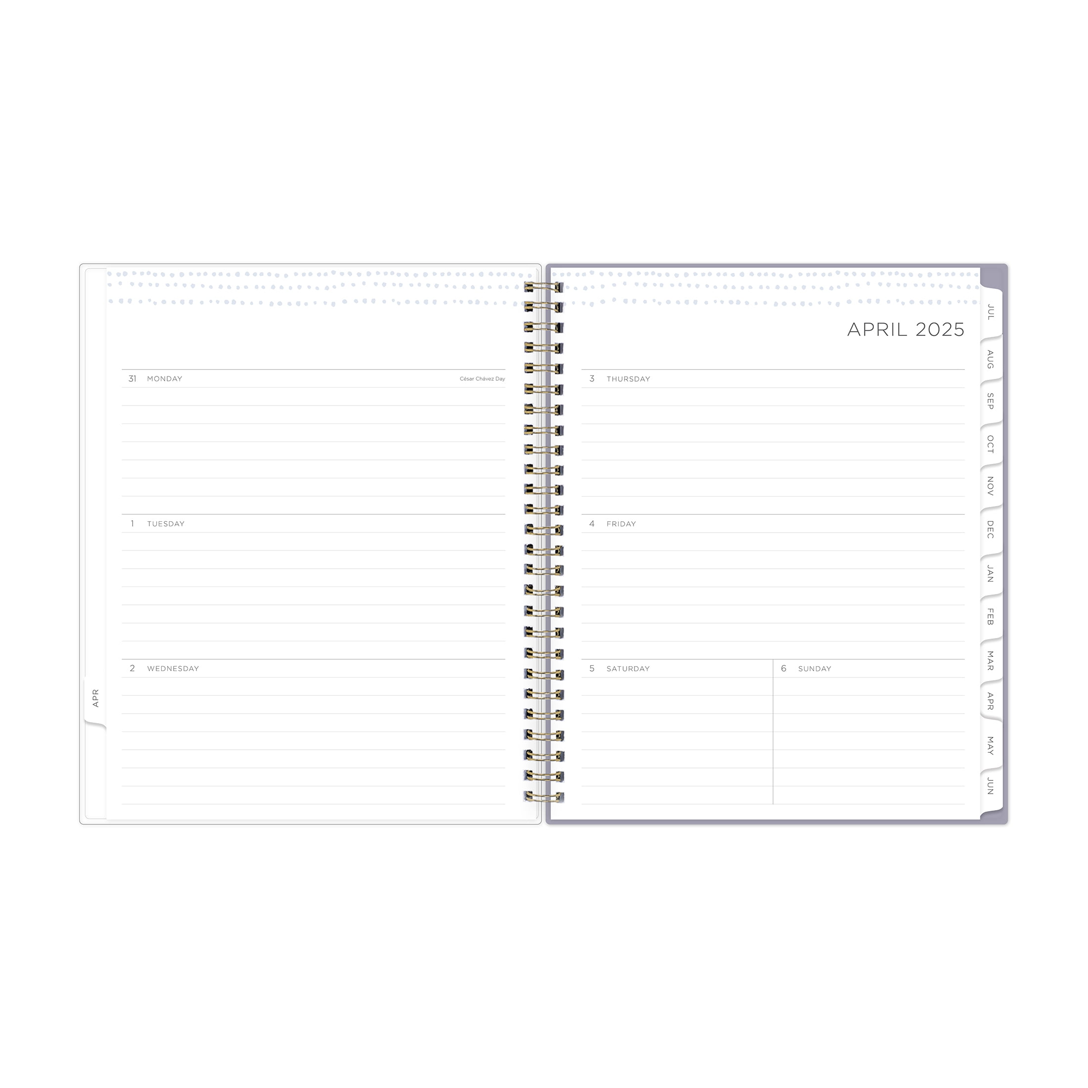 Kelly Ventura for Blue Sky Monthly Weekly Medium, 7" x 9", Lavender Floral 15-Month (April 2025 - June 2026)