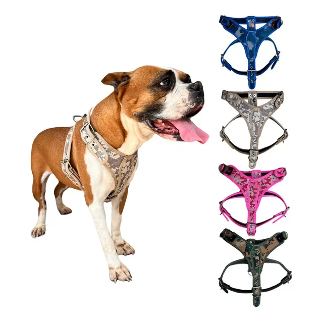 Pechera Arnés Perro De Piel Talla #5 Camuflaje Marron Claro