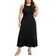 thumbnail image 2 of Vestido de suéter de talla grande Agnes Orinda para mujeres, cuello redondo, sin mangas, vestido de suéter casual de punto 3X negro, 2 of 6