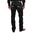 thumbnail image 2 of Reppunk Men's Black Contrast Stitch Bootcut Western Jeans, Classic Mid Rise Stretch Denim Pants for Business Casual Daily Work Wear, 2 of 6