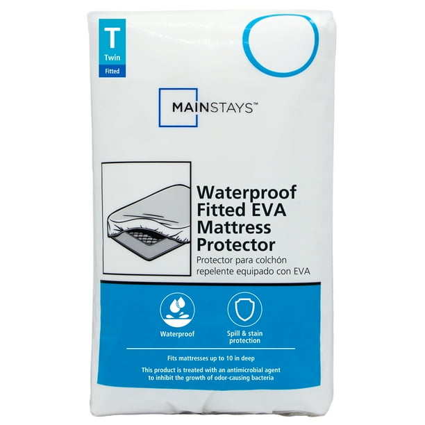 Mainstays Waterproof EVA Fitted Mattress Protector, Twin