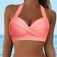 thumbnail image 4 of Duoif Push up Bikini Top, Women Swimwear Tops Underwire Full Coverage Bikini Top up Swim Crop Top Tie Back Bathing Suit Top Womens Bikini Pink XL, 4 of 5
