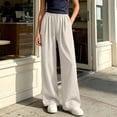 thumbnail image 3 of Taqqpue Womens Pants, Casual Loose Cotton Wide Leg Drawstring Elastic Waist Palazzo Lounge Pants,Solid Color Soft Lightweight Plus Size Beach Vacation Trouser Pants for Women, 3 of 7