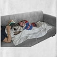 thumbnail image 6 of English Bulldog Soft Flannel Fleece Throw Blanket, Happy Dog Wearing a Union Jack Vest Cartoon Style Animal Design, Cozy Plush for Indoor and Outdoor Use, 50" x 70", Cream Navy Blue Red, by Ambesonne, 6 of 6