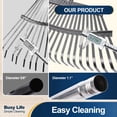 thumbnail image 4 of Rastrillo para hojas de jardín Yocada de 19.3 pulgadas de ancho, resistente y ajustable, 4 of 6