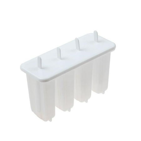 

4 Cell Plastic Box Ice Cream Mold Juice Popsicle Maker Yogurt Mould DIY E3B8