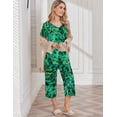 thumbnail image 3 of Ekouaer Womens Pajama Set 2 Piece Cotton Pj Short Sleeve Sleepwear Top with Capri Pants Print Nightwear, 3 of 6