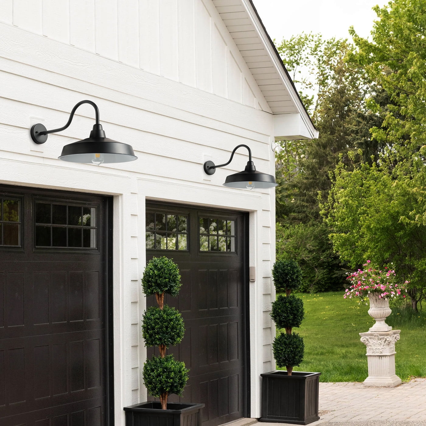 Aiwen Unique Shade Metal Classic Black Wall Sconce Modern Light Fixture for Entryway, Hallway & Farmhouse