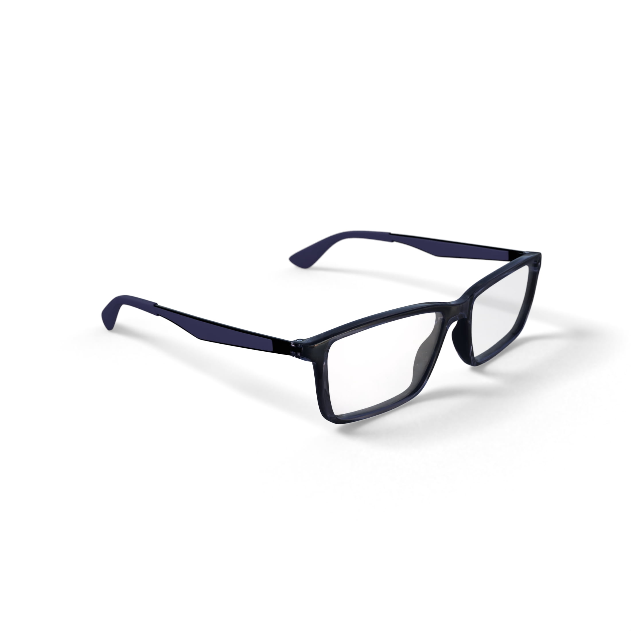 Ray-Ban Unisex Size 55 Rectangular Prescription Eyeglasses with Case, Transparent Grey/Demo Lens