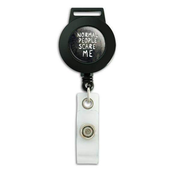 Normal People Scare Me Funny Lanyard Retractable Reel Badge ID Card Holder