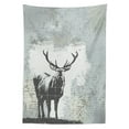 thumbnail image 3 of Ambesonne Antlers Tablecloth Rectangular Table Cover, Stag Silhouette Grunge, 60"x90", Grey Black, 3 of 4