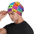 thumbnail image 3 of Naloa Doodle Faces Emotions Soft Beanie Hat, Knit Beanie Daily Beanie in Fine Knit for Women Men Winter Travel, Outdoor, 3 of 7