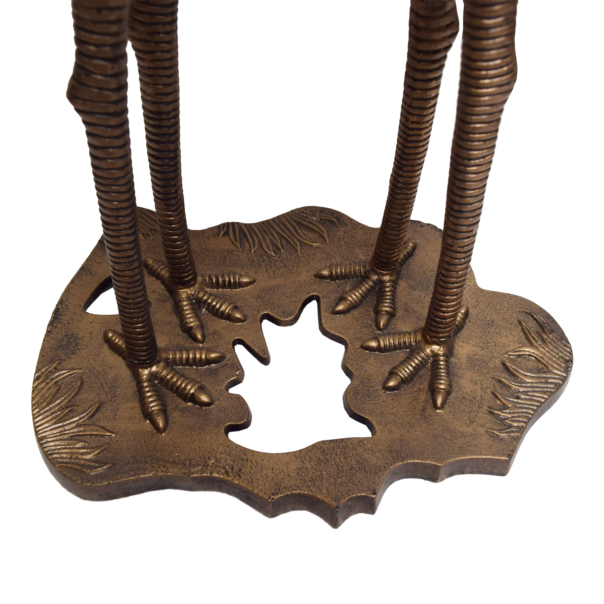 Cast Aluminum 30-in Twin Crane Bird Bath with Leaf Bowl
