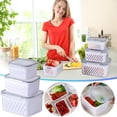 thumbnail image 1 of Fiudx Juego Fresh Keeper, Tapa a Prueba de Fugas, Colador Extraíble, Solución de Almacenamiento de Fácil Cuidado, Tamaños Versátiles, Práctico para Llevar Del Refrigerador a La Mesa, Esencial para La, 1 of 7