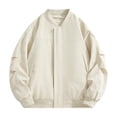 thumbnail image 2 of Mens Bomber Jacket Lightweight Thin Windbreaker Jackets Casual Summer Coats with Zipper Pockets Khaki M, 2 of 7