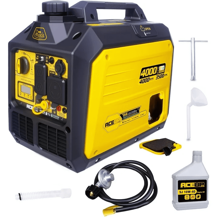 Aceup Energy 4000 Watt Dual Fuel Inverter Generator, Portable Quiet, RV-Ready, EPA Compliant