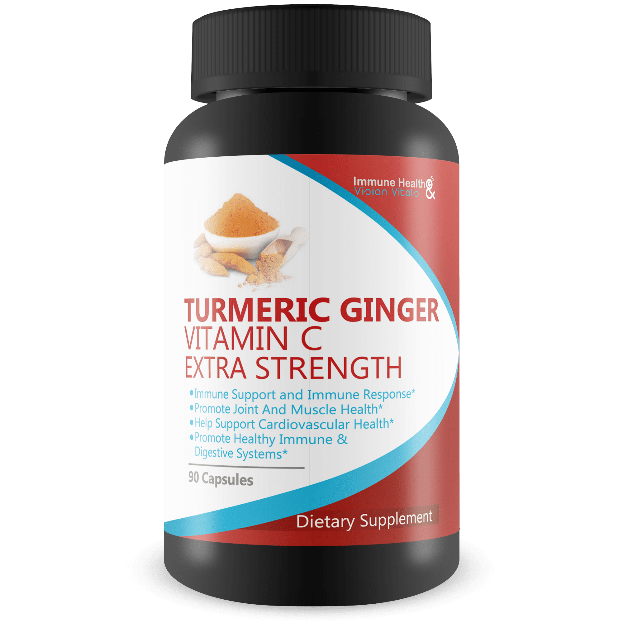 Turmeric Ginger & Vitamin C Premium Blend 2048 MG With Black Pepper