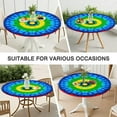 thumbnail image 7 of Colorful Tie Dye Circle Pattern Round Fitted Tablecloth with Elastic Edge,Dining Table Cover Waterproof,Outdoor Round Tablecloth for Camping,Dining,Indoor and Outdoor, 7 of 7