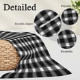 thumbnail image 3 of Black Plaid Body Pillow Cover 20 x 54 Inch Decorative Pillow Cover Farmhouse Black White Checkered Lumbar Pillowcase Seasonal Rectangle Cushion Case for Couch Sofa Bed Living Room, 3 of 9