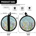 thumbnail image 7 of ZIATUBLES 2 PCS Pot Holders Heat Resistant with Soft Cotton-Like Lining Hot Pads Non-Slip Washable Grip for Kitchen Cooking Baking 8 Inch Round Counter Decor, Floral Pale Blue, 7 of 7