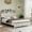 Antique White+Gray, variant on Harper & Bright Designs Full Size Platform Bed with LED and Charging Station, Wood Platform Bed Frame with Hidden Storage and Headboard, Antique White+Gray