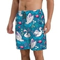 thumbnail image 2 of Logiee Swan On The Pond Print Mens Swim Trunks Quick Dry Board Shorts,Breathable Hawaii Beach Shorts Swimwear Bathing Suits-Large, 2 of 6