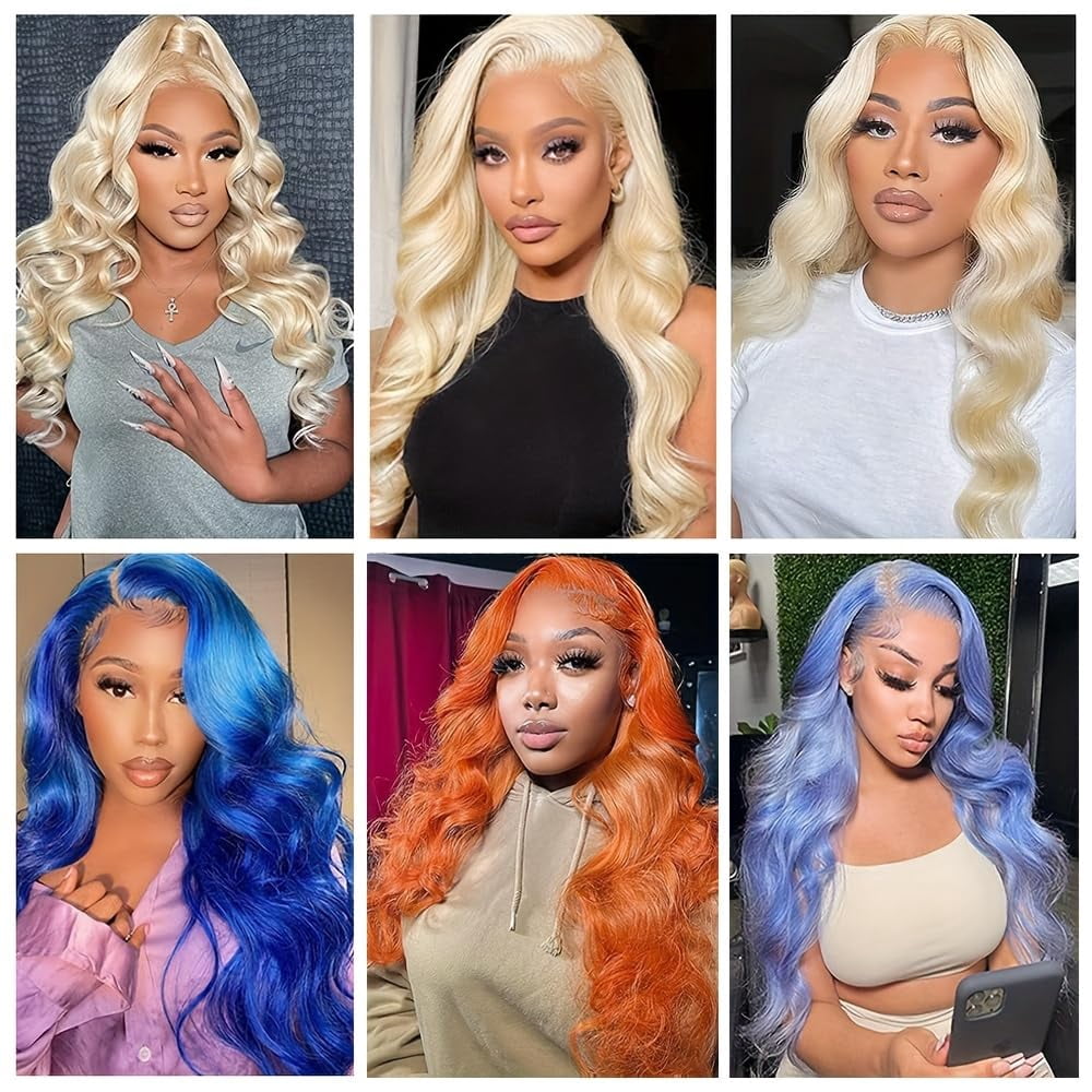 613 Lace Front Wig Human Hair Body Wave 13x4 Blonde Lace Front Wigs Human Hair Pre Plucked 180% Density 613 HD Lace Frontal Wig Transparent Lace With Baby Hair 36 inch