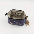 thumbnail image 5 of Práctica Bolsa De Maquillaje Cosmético,Bolsa De Cosméticos De Sol Y Estrellas De Luna Con Apliques Bordados De Terciopelo Azul Marino,Bolsa De Maquillaje Estrellada Con Borlas Y Cremallera De Per, 5 of 5