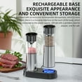 thumbnail image 3 of Leyfeng Gravity Electric Pepper and Salt Grinder Set USB Rechargeable with Dual Charging Base Adjustable Coarseness Refillable Automatic One-Hand Operated Mill Set with LED Light Kitchen Gadgets, 3 of 8